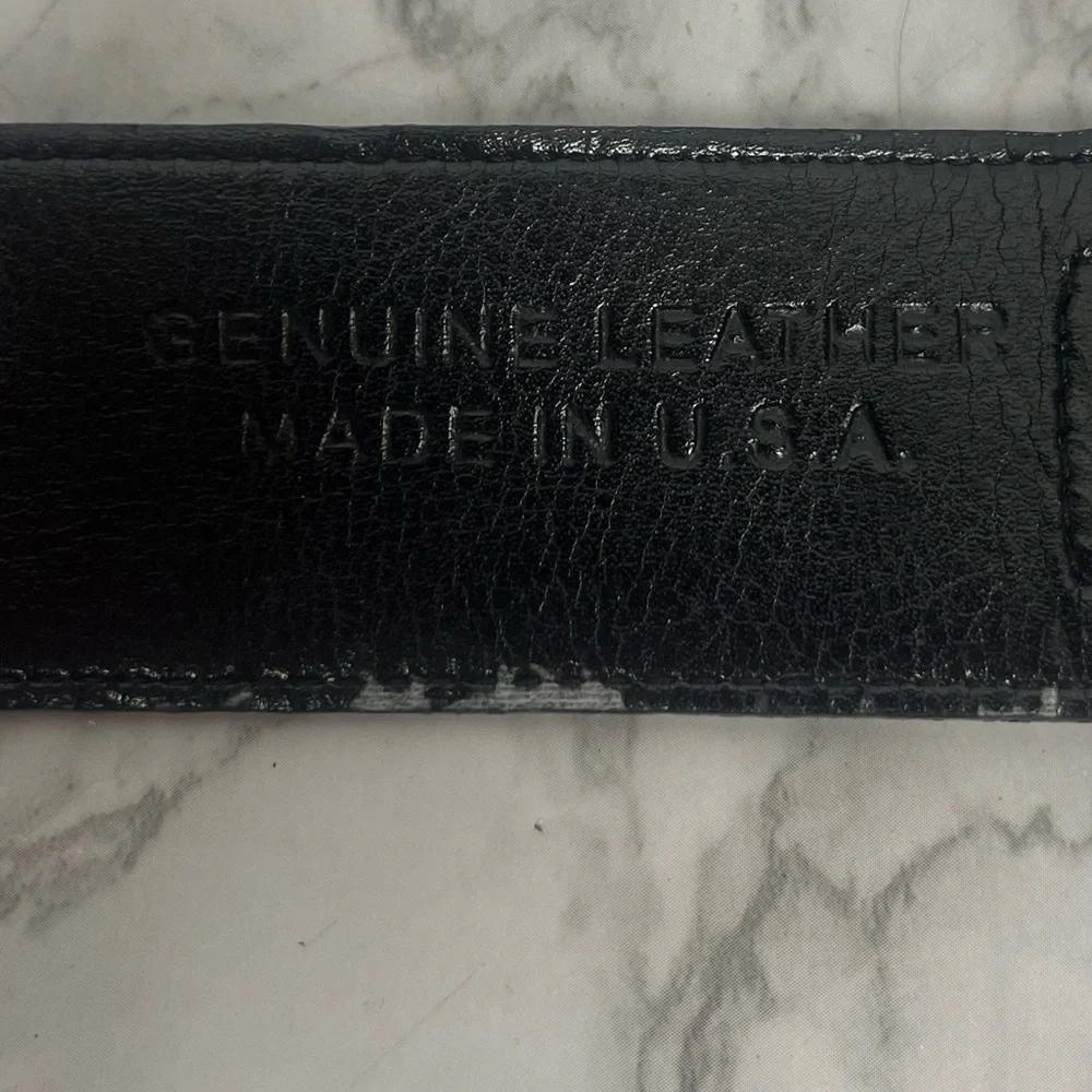 Carlisle black and snake print metal genuine leather belt size small - Picture 5 of 9